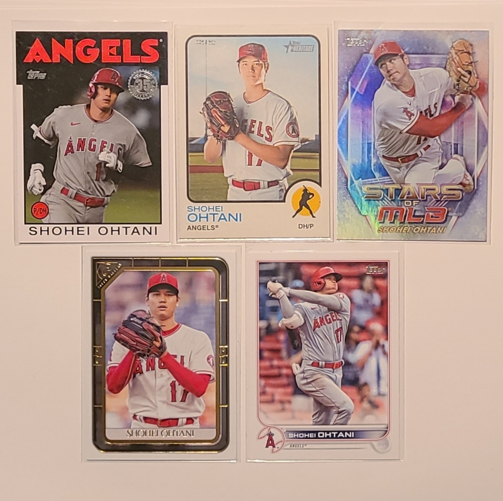 Shohei Ohtani Topps MLB Baseball Card Lot of 5